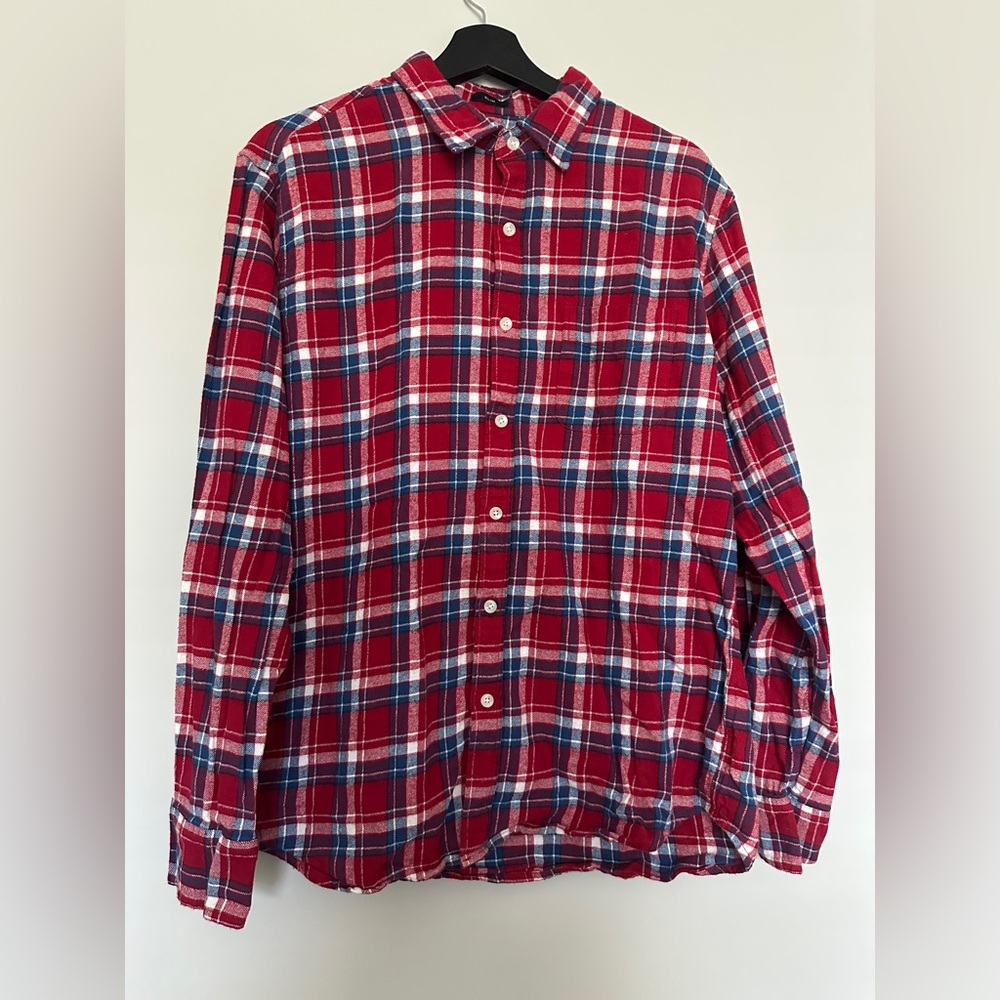 J. Crew Red and Blue Plaid Men's Shirt
